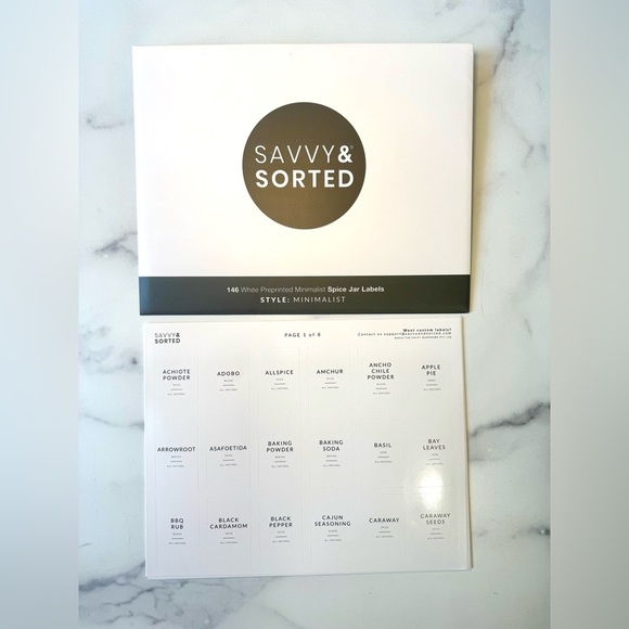 NEW Savvy & Sorted Minimalist Spice Jar Labels - Picture 3 of 3